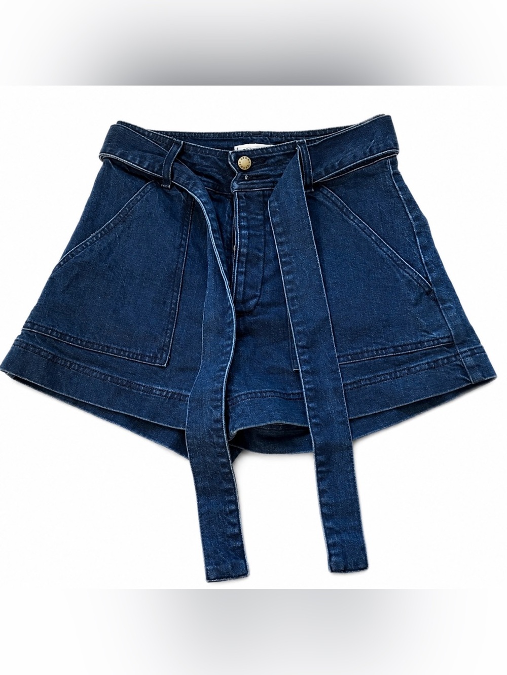 Apiece Apart Dark Blue Denim Skort with Tie Waist